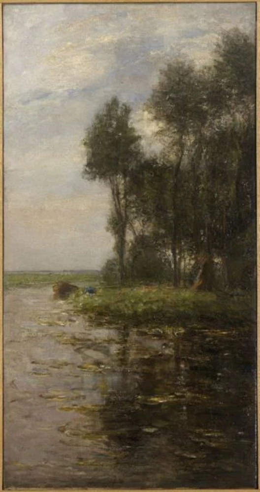 Mulino a vento vicino ad alberi ad alto fusto - Kunstmuseum Den Haag